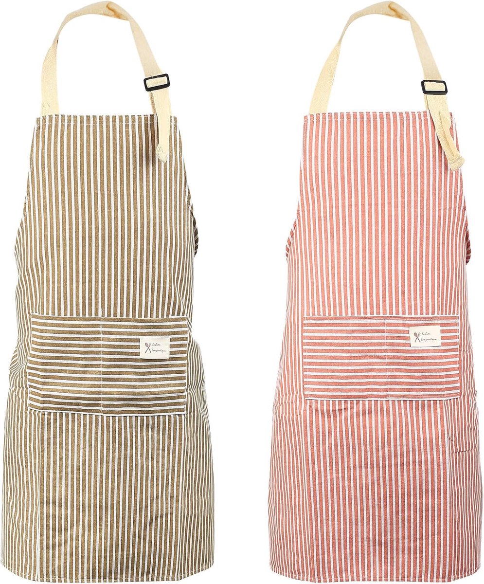 Keuken schorten voor mannen en vrouwen - Unisex verstelbaar - 2 zakken - Perfect voor thuis koken en bakken - SnelShoppen