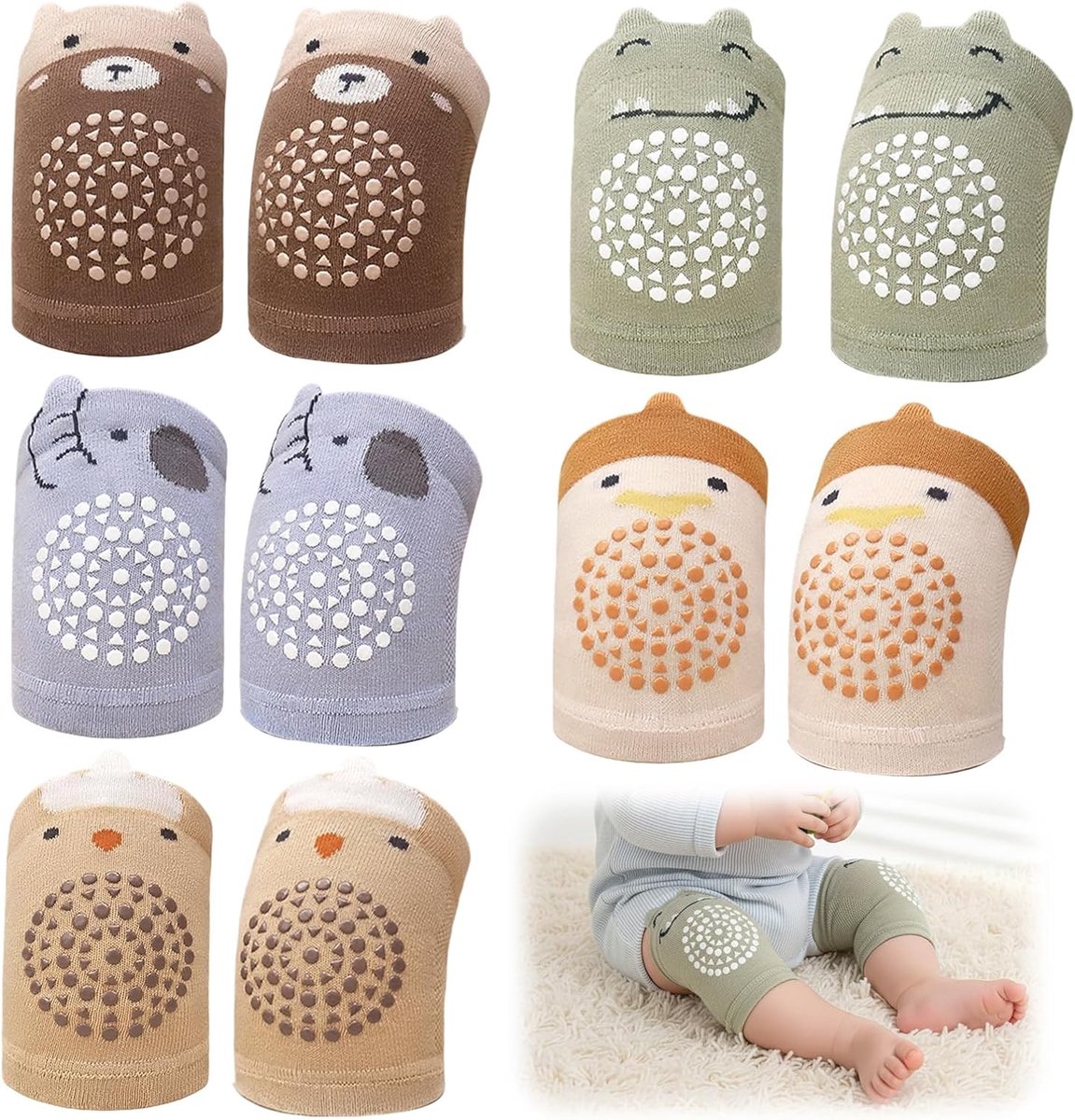 Baby kniebeschermers met antisliprubber - zachte ademende kniebeschermers - voor jongens en meisjes - SnelShoppen