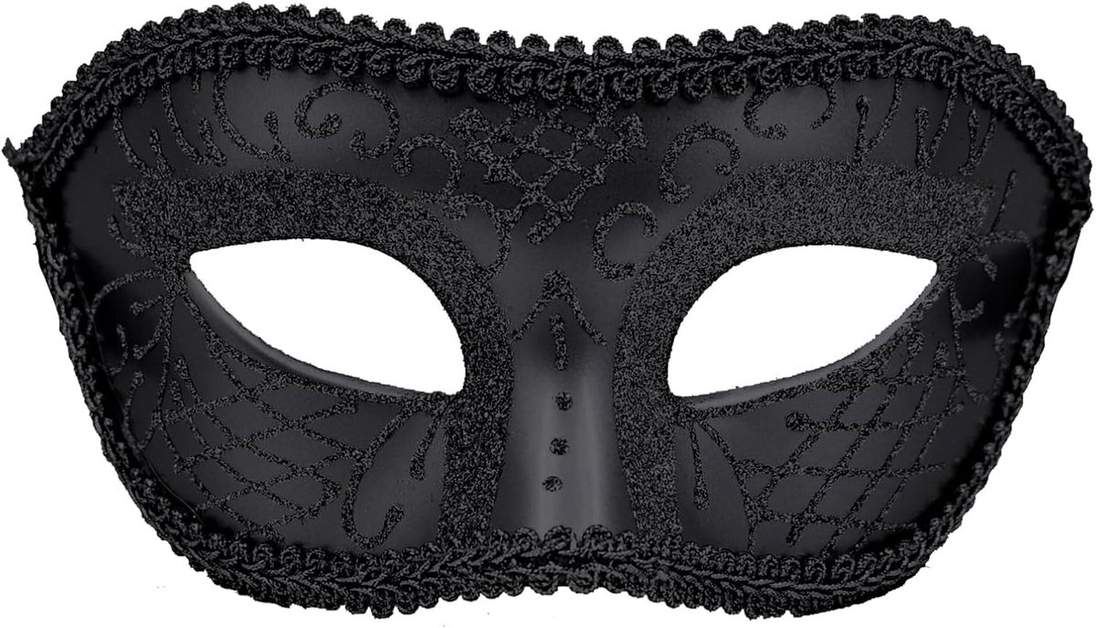 Venetiaanse masker zwart - retro design - half gezicht - ideaal voor carnaval en cosplay - SnelShoppen