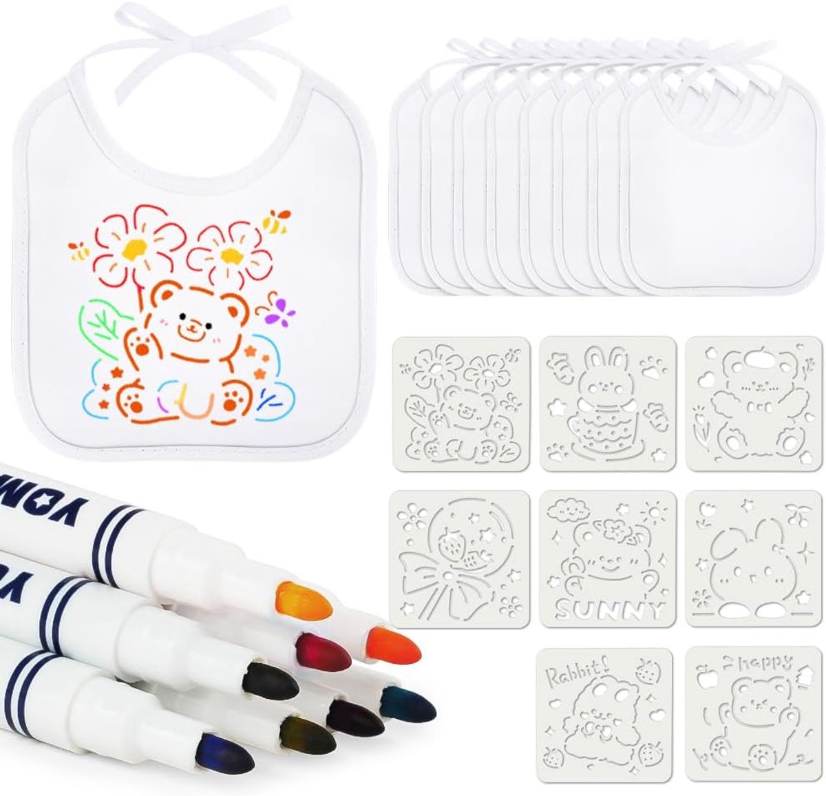 Babyslabbetje katoen - schattige designs - absorberend - perfect voor babyshowers - m-winkel