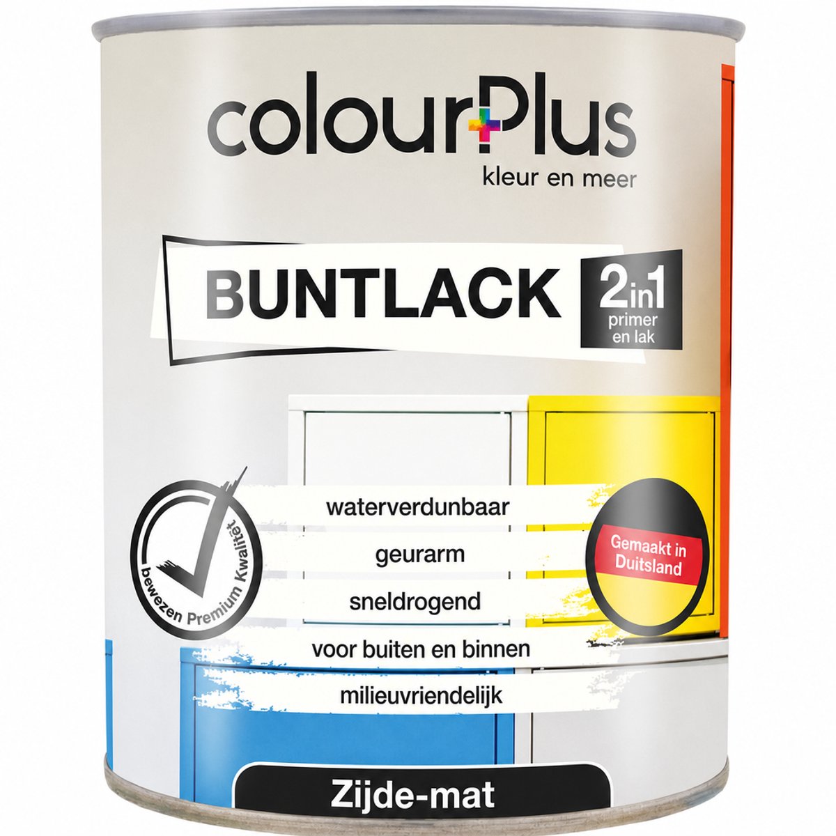 ColourPlus Lakverf - Dekkende Verf - Acrylverf - 2-in-1 - Weerbestendig - Zijdeglans - Wit - 750ml