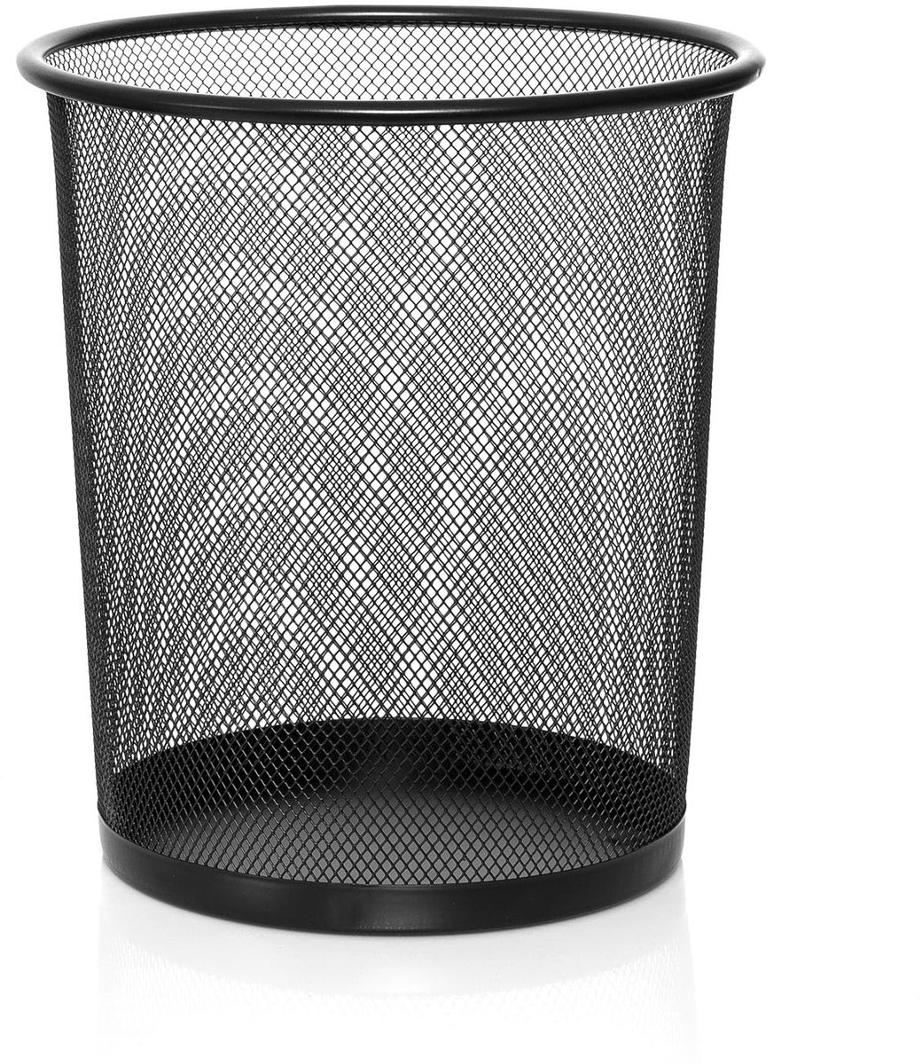 Afvalemmer 10 liter - ijzerdraad - zwart - ideaal voor kantoor en hotelkamers - ShopVlot