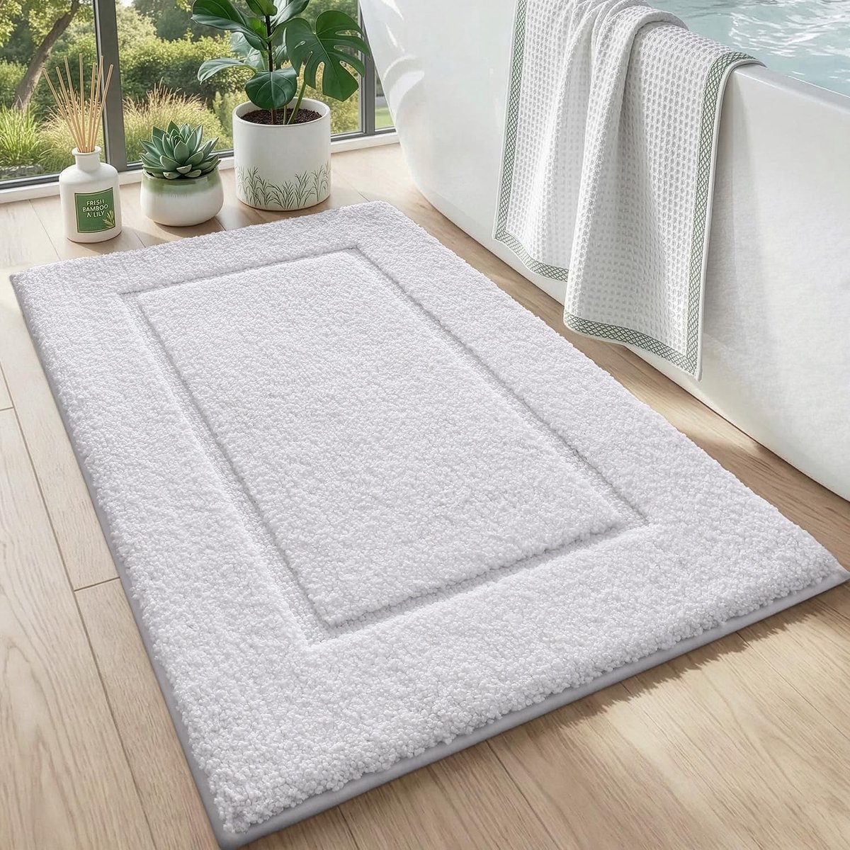 Badmat 91 x 60cm - Super absorberend microvezel - Comfortabel en anti-slip - Ideaal voor badkamer - ShopVlot
