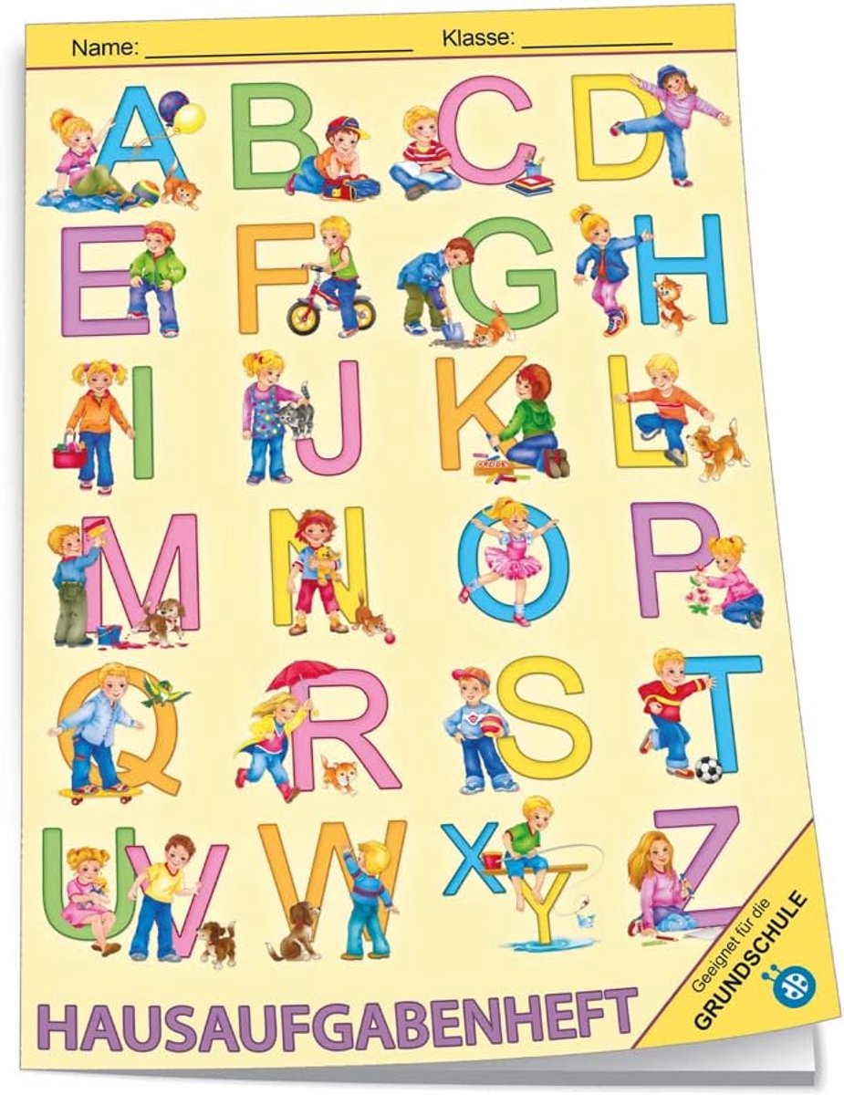 Thijox - Hausaufgabenheft A5 ABC voor Basisschool - 96 Pagina's, Kleurrijke Weken, Sterke Klarsichtomslag, Ideaal voor Leerlingen 1-4 Klasse