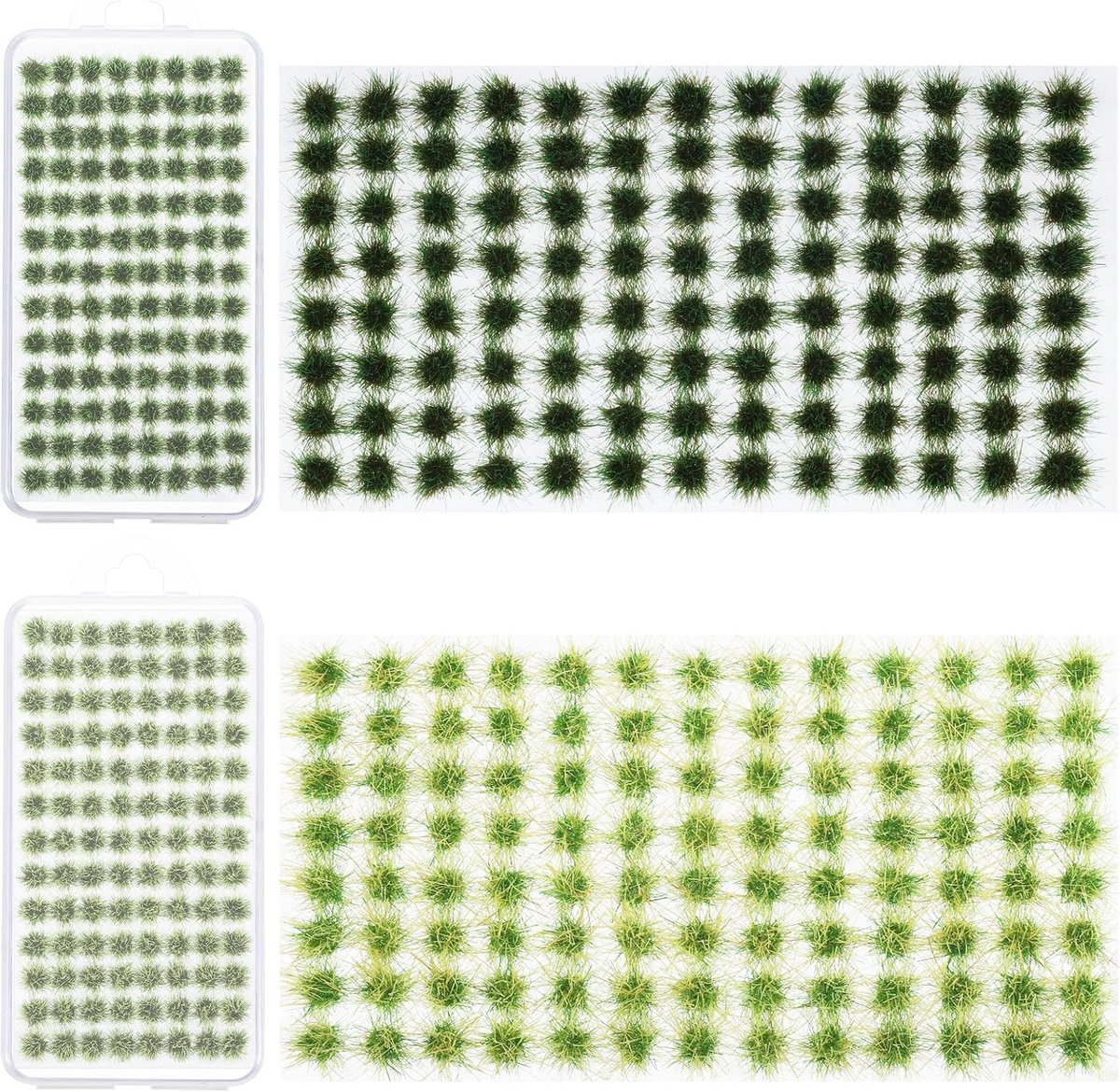 Modelbouw gras 208 stuks - zelfklevend - realistische uitstraling - ideaal voor landschapsmodellen - ShopVlot