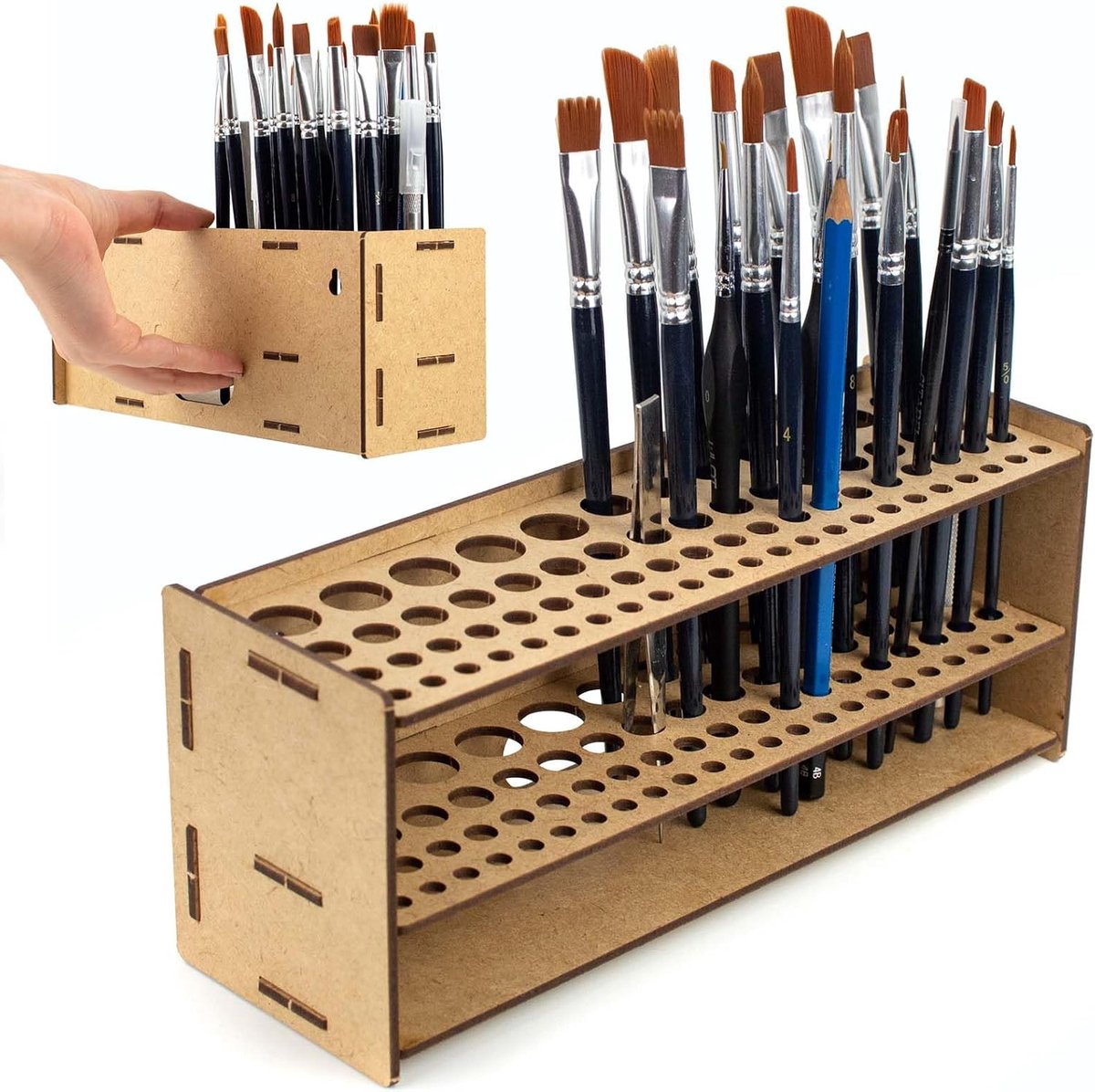 Borstelhouder voor modelbouw - wand- en tafelmontage - organizer voor hobby- en verfborstels - ideaal voor Warhammer - ShopVlot