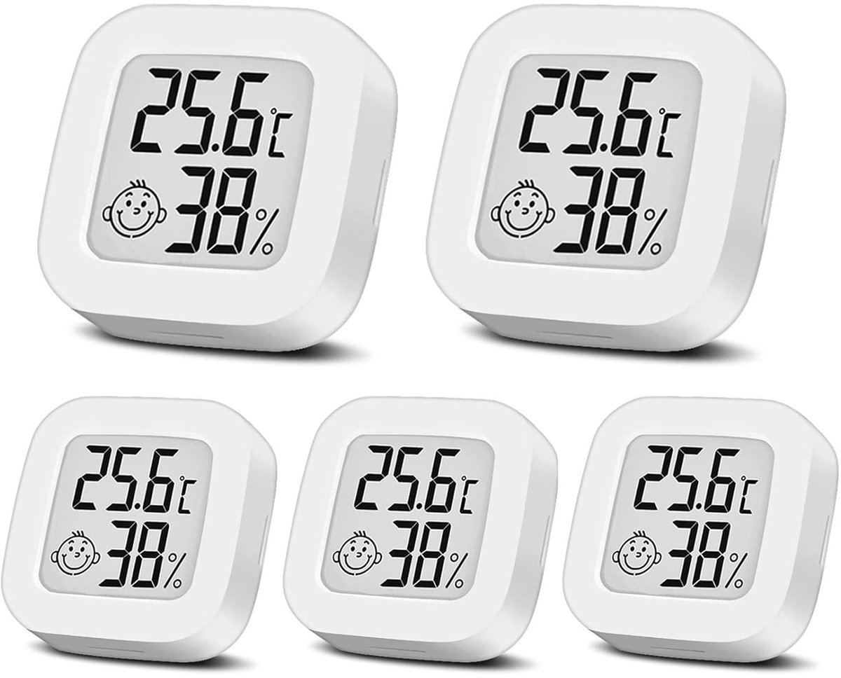 Luchtvochtigheidsmeter Thermometer Binnen Mini LCD - Hoge nauwkeurigheid - Ideaal voor woonkamer en slaapkamer - ShopVlot