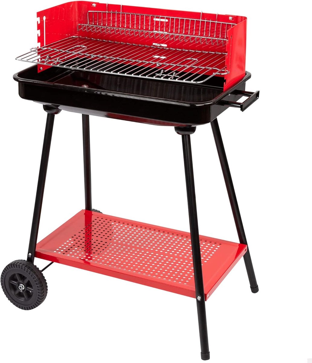 Houtskool barbecue voor 6 personen - grote grillrooster - 4 niveaus verstelbare hoogte - eenvoudig te vervoeren - ShopVlot