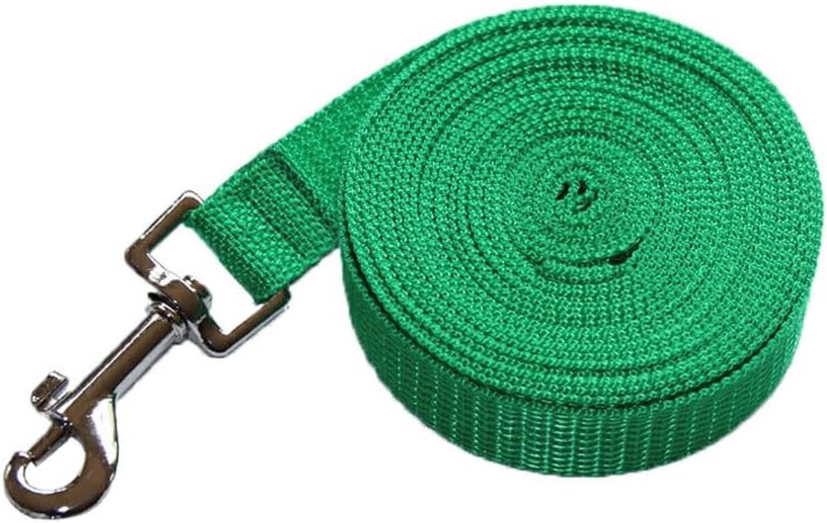 Hondenriem - Huisdierlijn Trainingsriem - Buitenactiviteiten - Stevig Nylon Materiaal - 20 meter - Groen