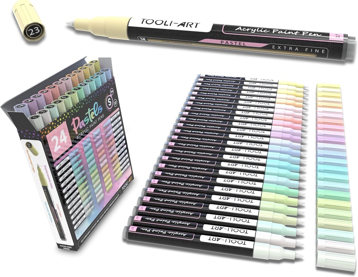 Acrylstiften Set 24 Stuks - Opaque, Waterbasis - Sneldrogend - Perfect voor Creatieve Projecten - SnelShoppen