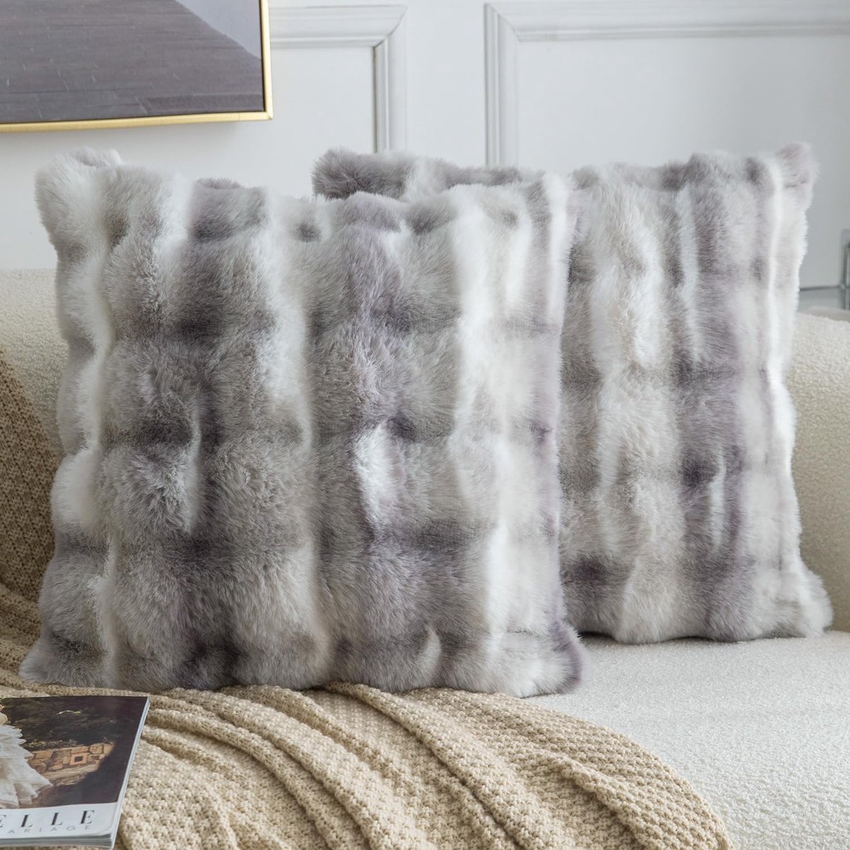 Decoratieve kussenslopen 50x50cm - Dikke pluche faux wol - Zacht en comfortabel - Perfect voor sofa en slaapkamer - SnelShoppen