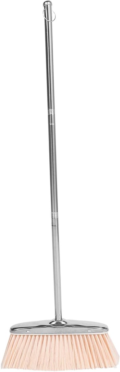 Stoffer en blik set - Vloerveger schoonmaakset - Efficiënt schoonmaken - Roestvrijstalen steel - 90x31cm - Khaki
