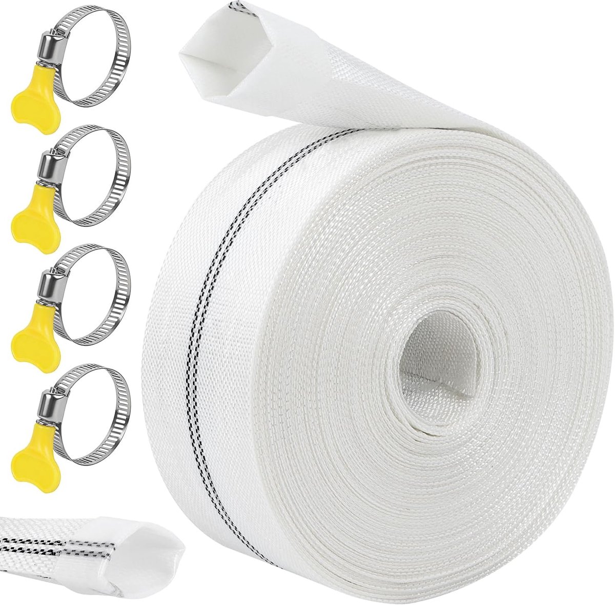 Vlecht slang 1 inch - 25 mm - 20 m met 4 klemmen - ideaal voor irrigatie en bouw - ShopVlot