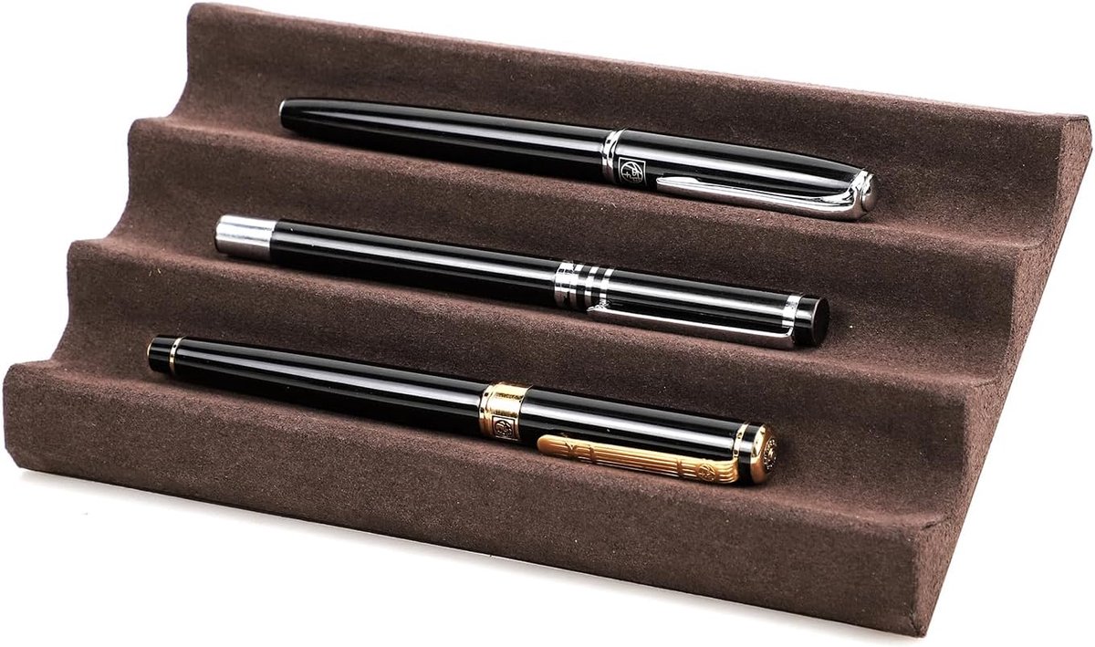 Pennenzak met vakken voor 3 pennen - Echt leer - Elegante uitstraling - Perfect voor op bureau - ShopVlot