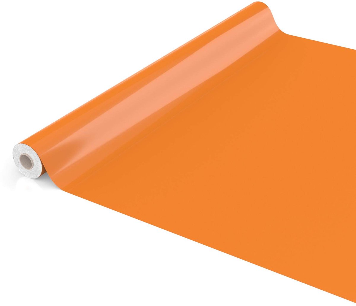 Afwasbaar tafelzeil 140 cm - effen oranje - glanzend - ideaal voor je ronde tafel - ShopVlot