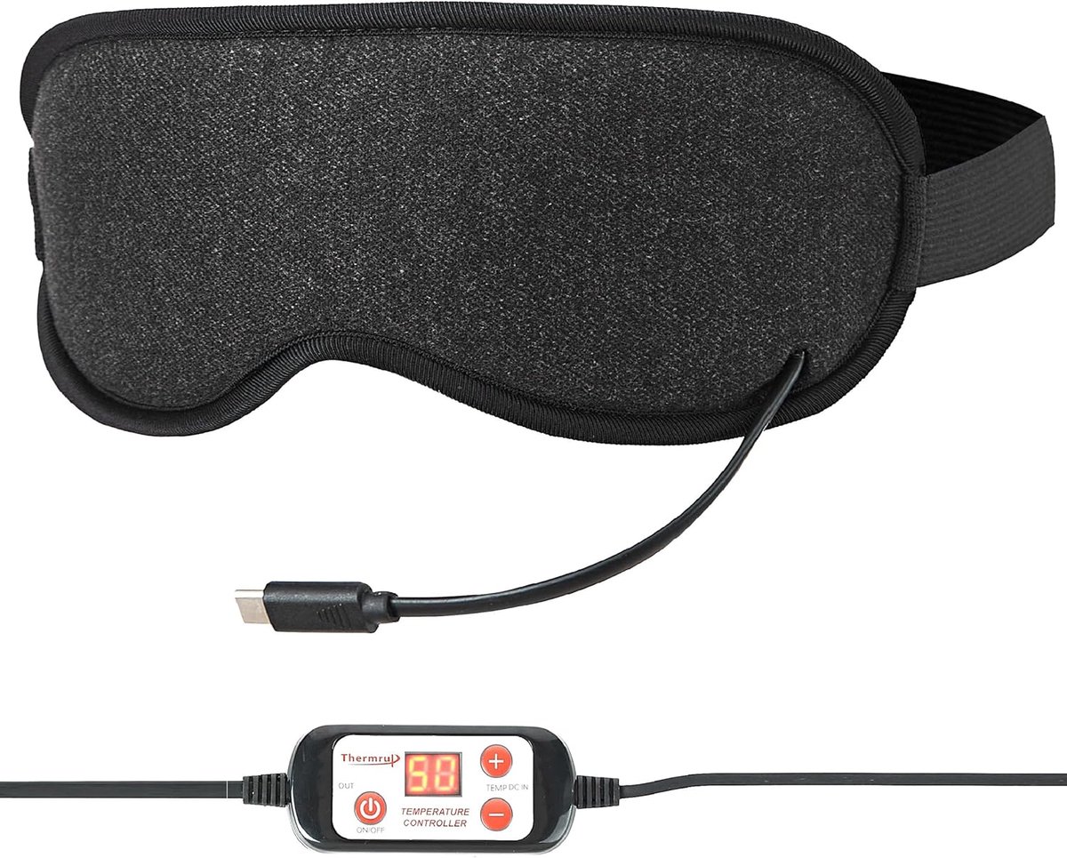 Verwarmbare oogmasker met temperatuurinstelling 40-50°C - vochtige warmte - verre-infrarood therapie - ShopVlot