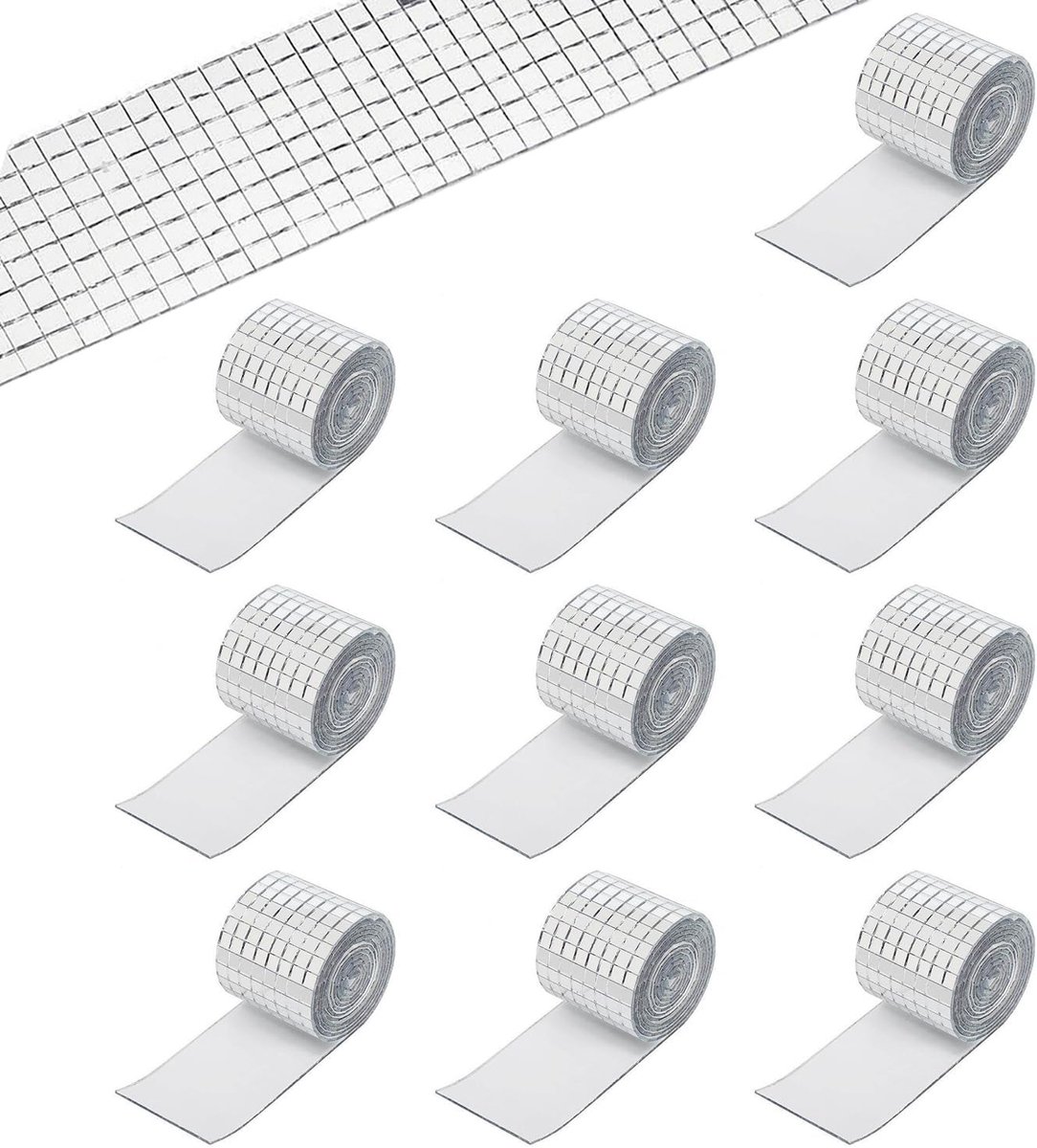 Glasmozaïekstickers 4800 stuks - Zelfklevende spiegeltegels - Mini vierkante spiegelstickers - ShopVlot
