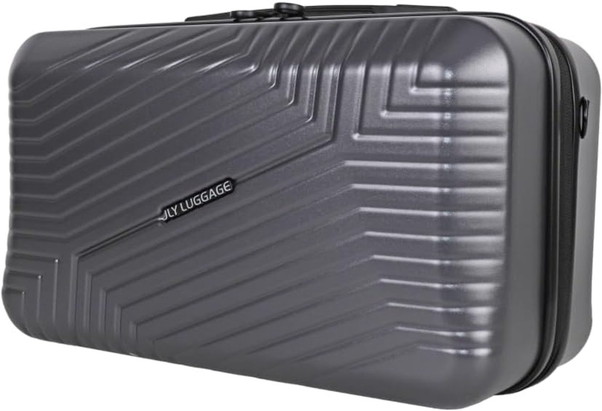 Make-up tas Charcoal Grey 40×20×25cm - Hard shell met schouderband - Waterdichte binnenkant - Ideaal voor reizen - ShopVlot