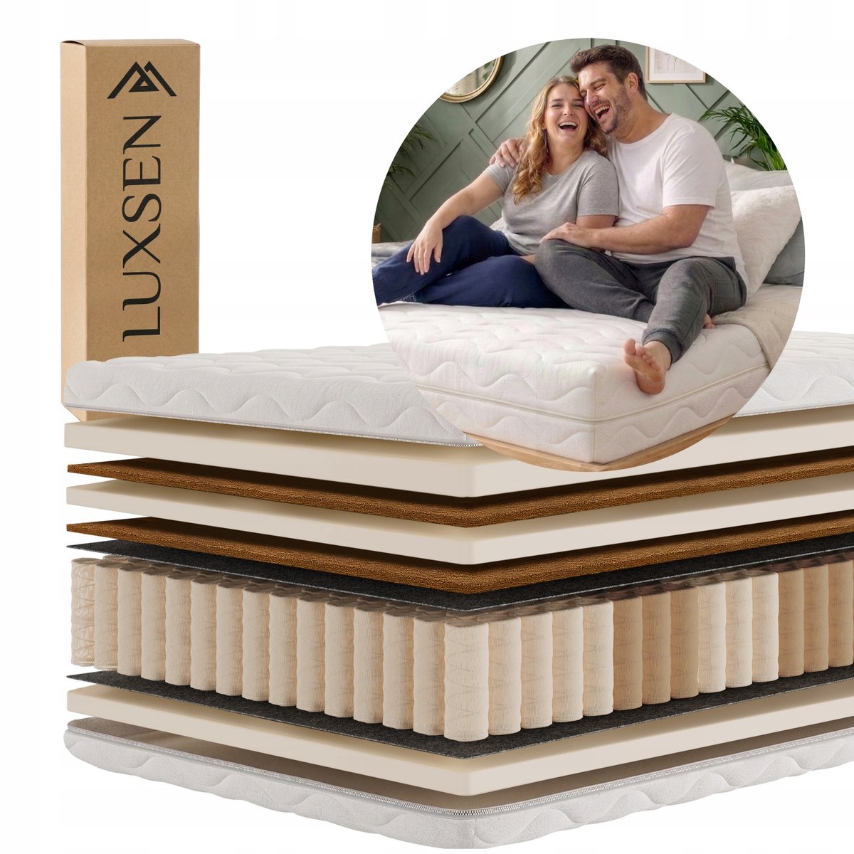 Merkloos Matras 80x200cm H4-H5, 20cm dik, 2x kokosnoot, anti-allergisch