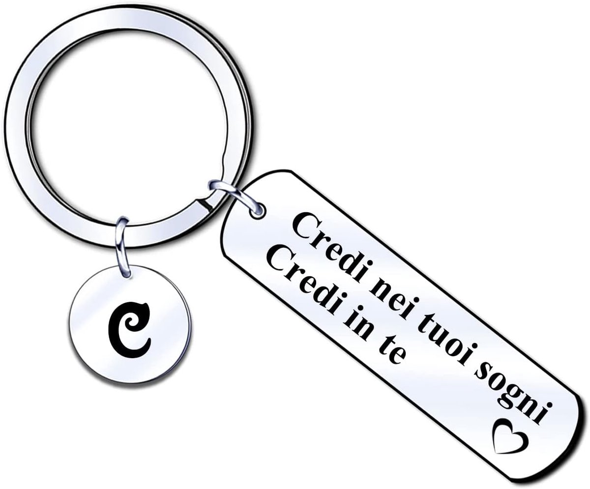 Sleutelhanger met letterpendant A-Z - persoonlijk met inscriptie - cadeau voor hem en haar - inspireert dromen - ShopVlot