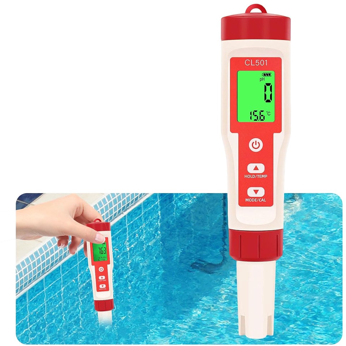 pH en chloormeter zwembad - 5-in-1 waterkwaliteitsanalysator - snel meetresultaat - ideaal voor aquariums en drinkwater - ShopVlot