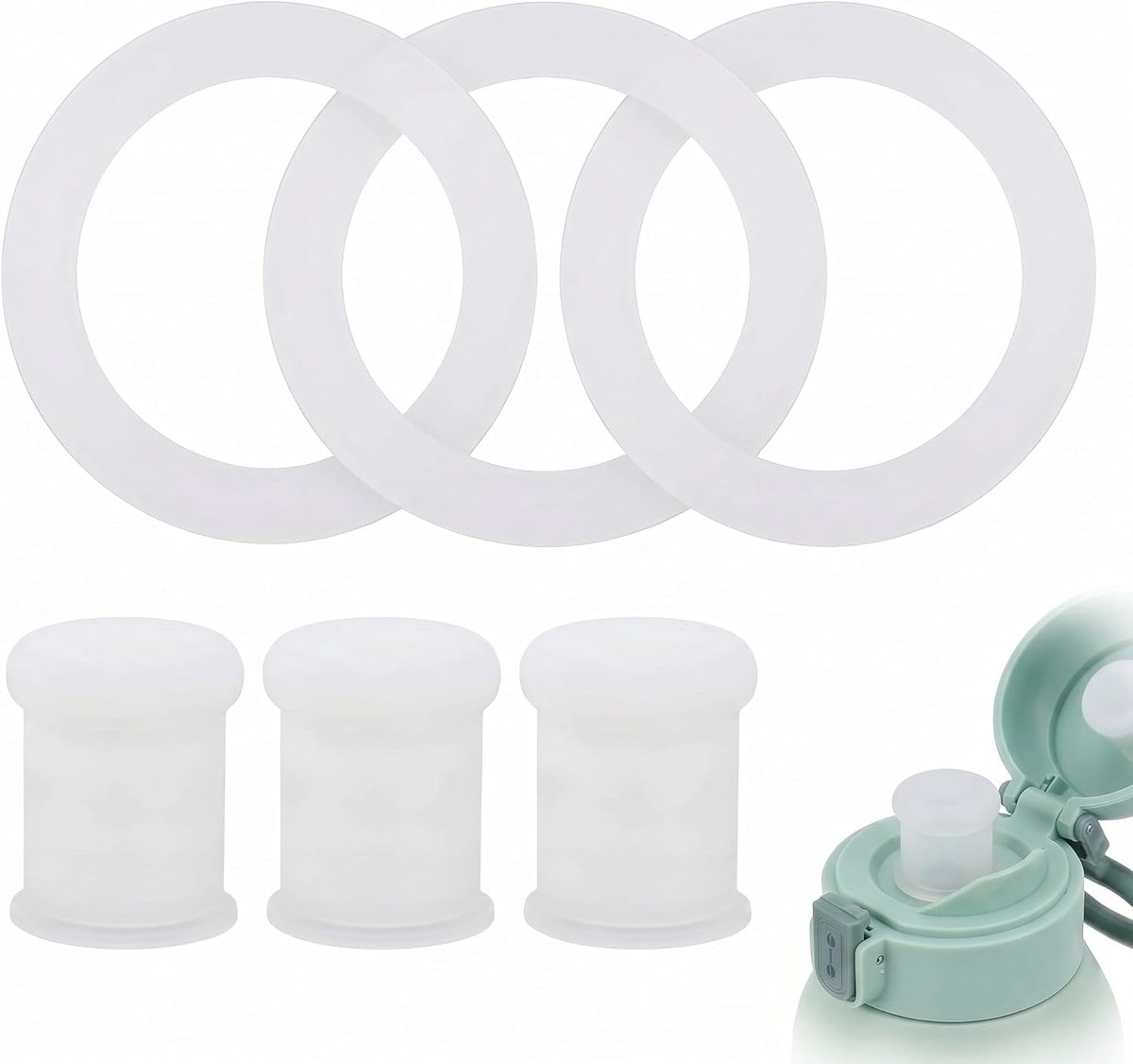 Draagbare accessoires voor babyflessen 500 ml - siliconen doppen - lekvrije afdichting - ideaal voor onderweg - ShopVlot
