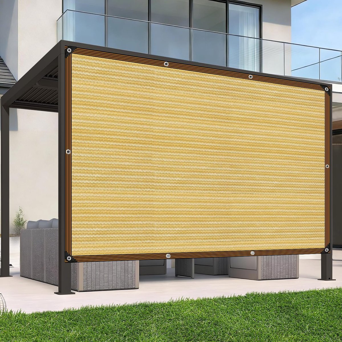 Schaduwnet 1x2m - 90% schaduw - beige - ideaal voor tuin en planten - ShopVlot