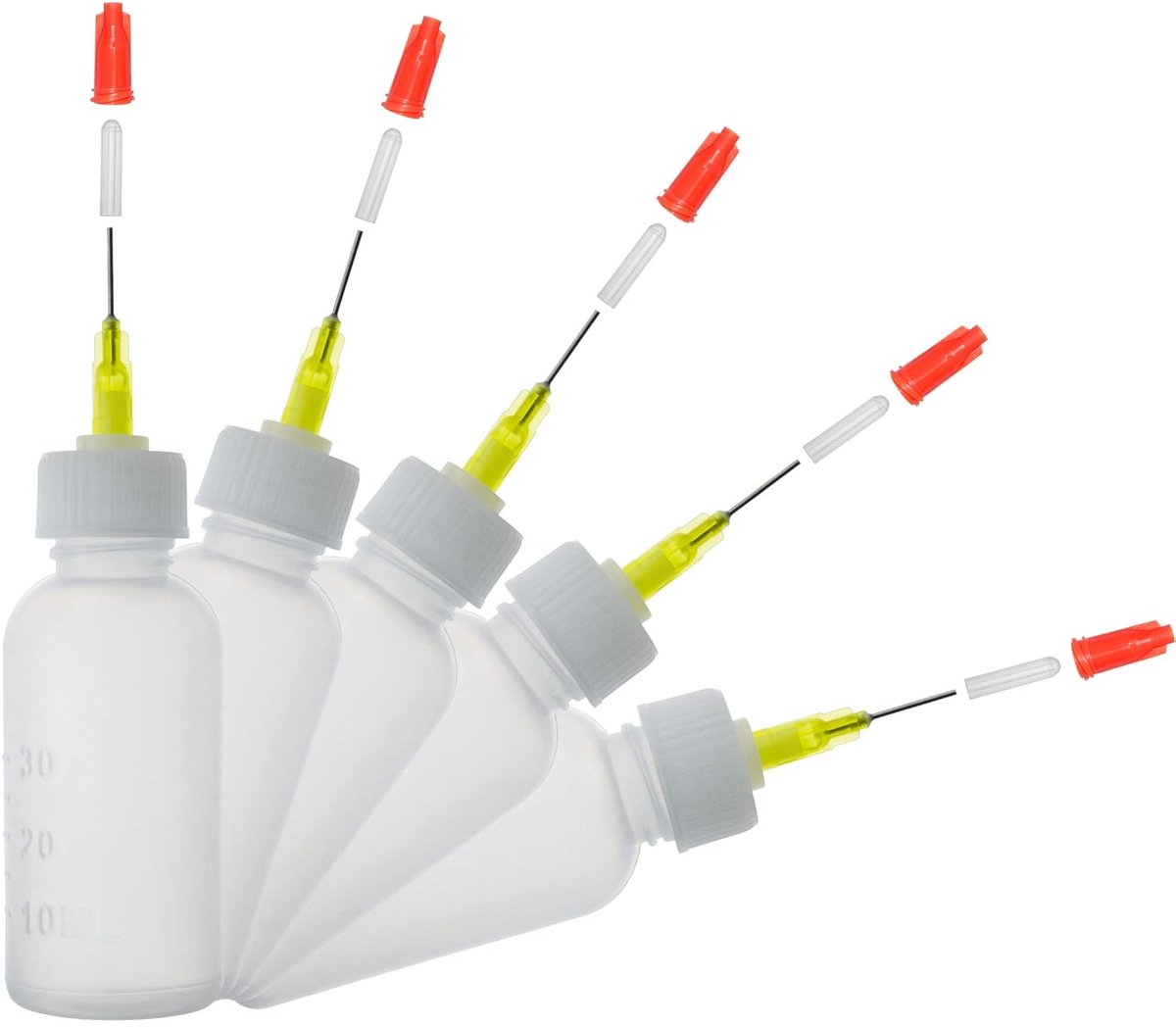 Naaldflessen 30ml - 5 Stuks met Precisietips - Perfect voor DIY en Vullen van Lijm - ShopVlot