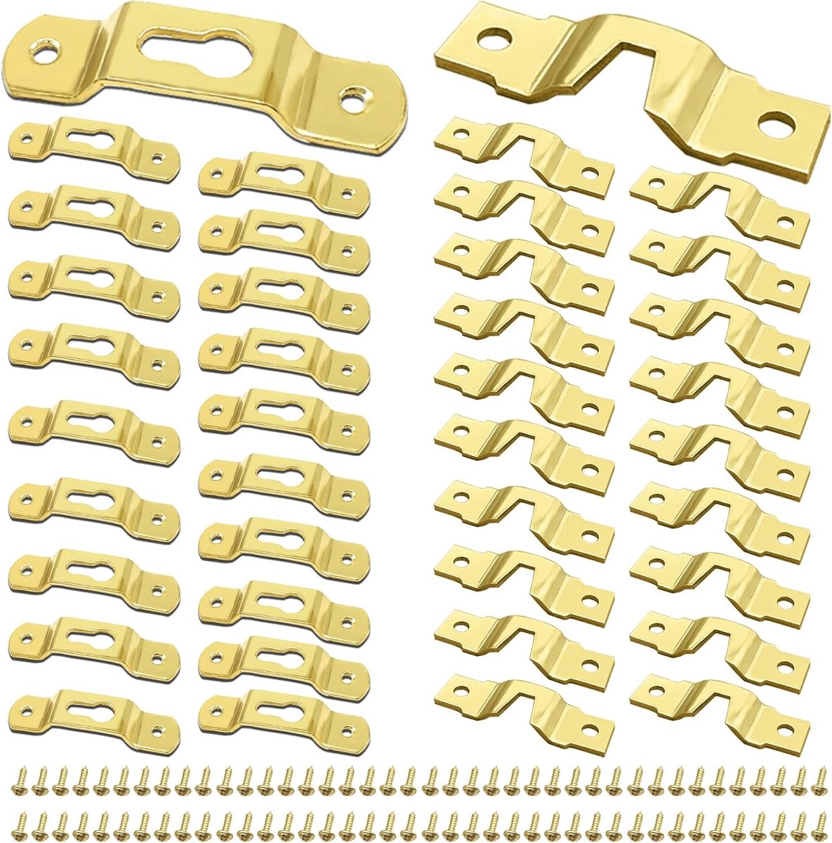 40 stuks fotohangers, zware metalen fotolijst, hangers, 2 stijlen, fotohangers met schroeven, fotohaken voor houten lijsten, canvas, horloges en handwerkartikelen