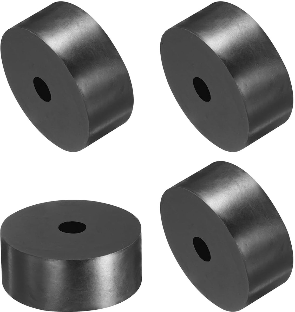 4 stuks afstandhouders van rubber, 70 mm, buitendiameter, 15 mm binnendiameter, 30 mm hoog, rond, anti-trilling, dikke rubberen ringen