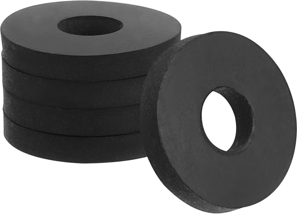 Platte rubberen ringen, 40 stuks 1,9 cm OD x 0,6 cm ID x 0,3 cm Dikte Multifunctionele Ruimtelige Rubberen Buskoppelingen Anti-Vibratie Ringen voor Bouten, Schroeven, Huishoudelijke Apparaten