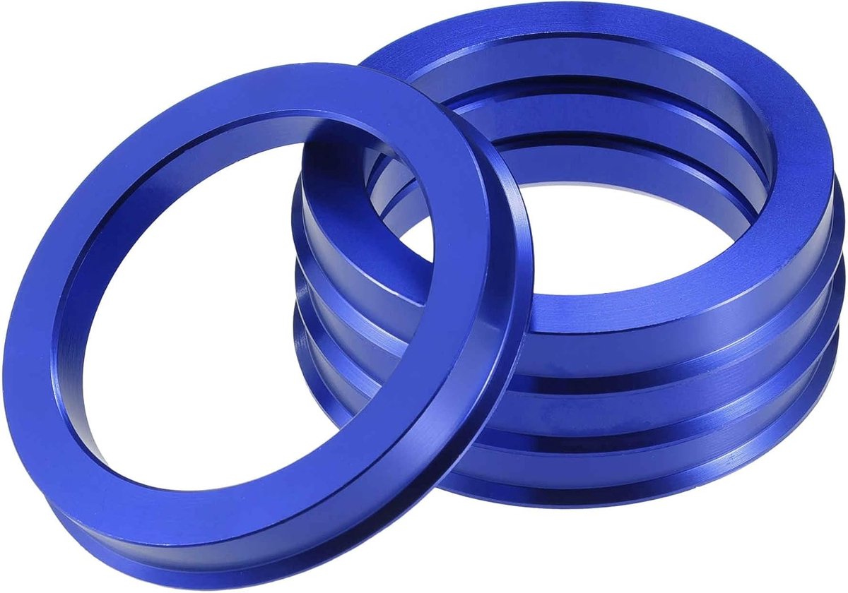 Wielnaaf-centreerringen OD 73,1 mm op ID 56,1 mm wielnaaf-centreerringen wielzadel-centreerafstandhouder van aluminiumlegering blauw (set van 4 stuks)