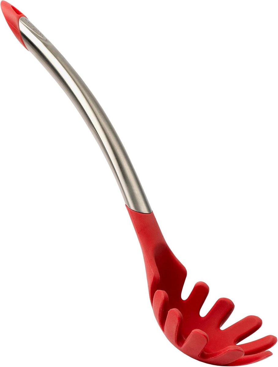Spaghetti lepel 31 cm - roestvrij staal met silicone - elegant ontwerp voor makkelijk serveren - SnelShoppen