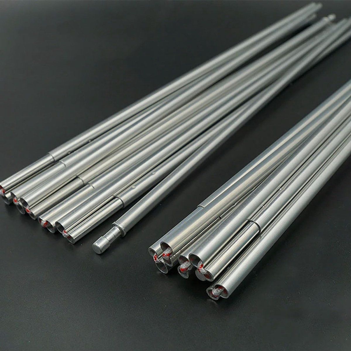 Tentstok, vervanging 3,6 m, 4 m, 4,4 m, aluminium tentstang, 0,8 cm, outdoor, camping, inklapbaar, tentframe, reparatie-accessoire (1 stok, 4,4 m)