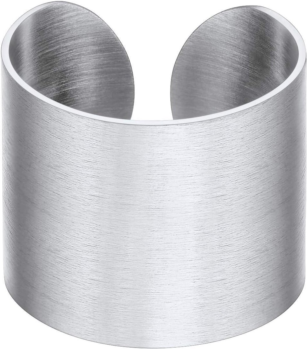 Gepersonaliseerde open ring 5 mm/10 mm 17 mm breed dames heren bandring hoogglans gepolijst / geborsteld verstelbaar trouwring verlovingsring voor mannen vrouwen roestvrij staal / 18k