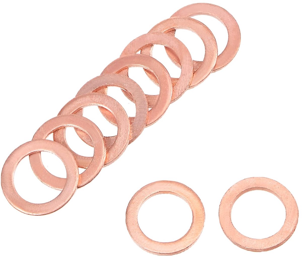 Sourcing map 20 stuks 18 mm x 22 mm x 1,5 mm koperen sluitring voor schroevenbouten 8mm x 12mm x 1mm