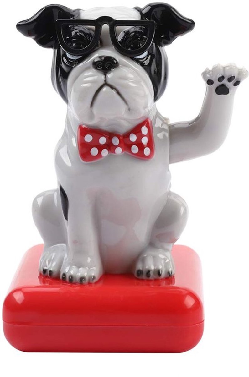 Schattige hond zwaait met zijn arm heen en weer, zonne-energie, decoratie voor thuis, auto-accessoires, tafelversiering (#2)