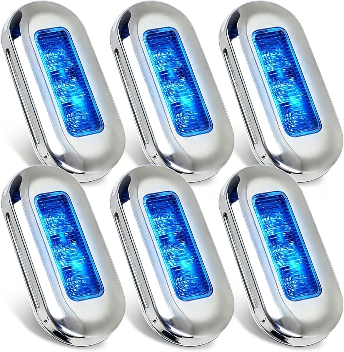 Bootlampen 6-pack Waterproof - Blauwe LED Navigatieverlichting - Perfect voor Kayak, Zeilboot en Visboot - SnelShoppen
