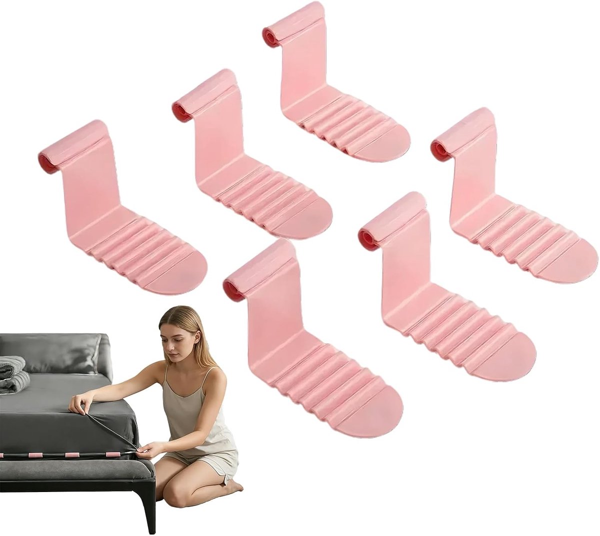 Antislip beddenlaken clips 6 stuks - Duurzaam en herbruikbaar - Veilig voor dekbedden en lakens - SnelShoppen