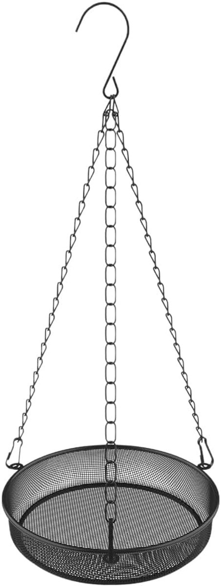Vogelvoederhuisje zwart - met ijzeren ketting - voor wilde vogels - ideaal voor tuin en balkon - SnelShoppen