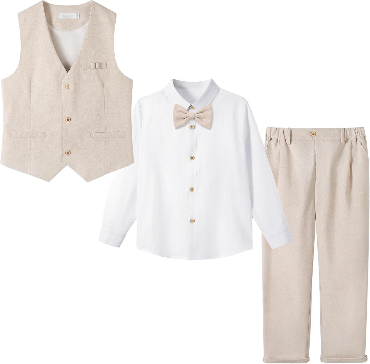 Jongens trouwvest set - Katoen linnen - Formele outfit - Perfect voor speciale gelegenheden - SnelShoppen