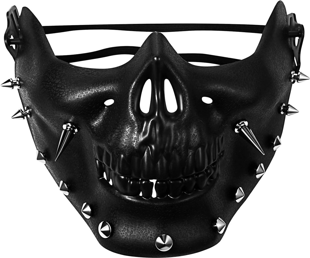 Steampunk skull mask - bruin PU leer - gothic half mask - ideaal voor carnaval - SnelShoppen