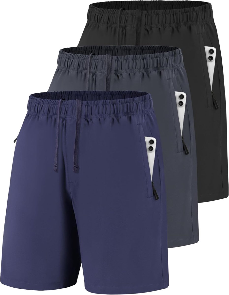 Sportshorts heren - sneldrogend - lichtgewicht - ademend - voor fitness en joggen - SnelShoppen