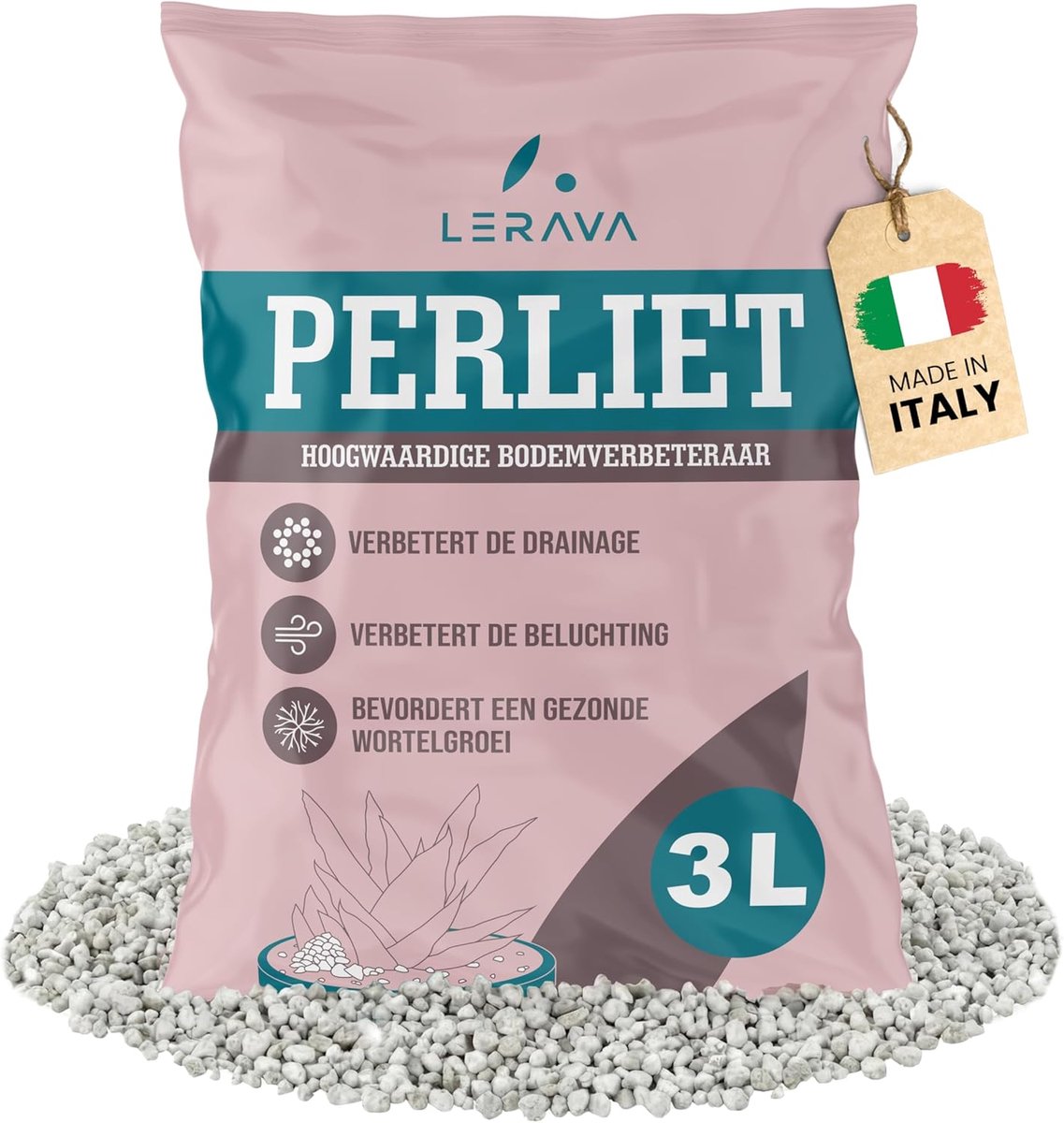 Perlite 3 L - natuursteen - verbeterde drainage - bevorder gezonde wortelgroei - SnelShoppen
