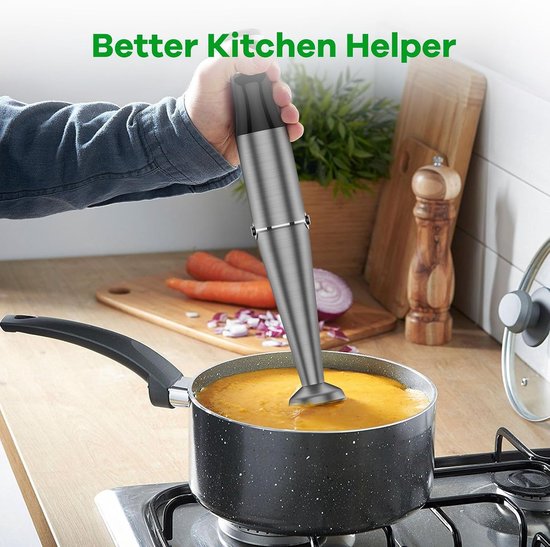 Hand Blender - Mixer Staafmixer - Smoothies Maken - 1100W Krachtige Motor - 500 ml - Zilver — afbeelding 5