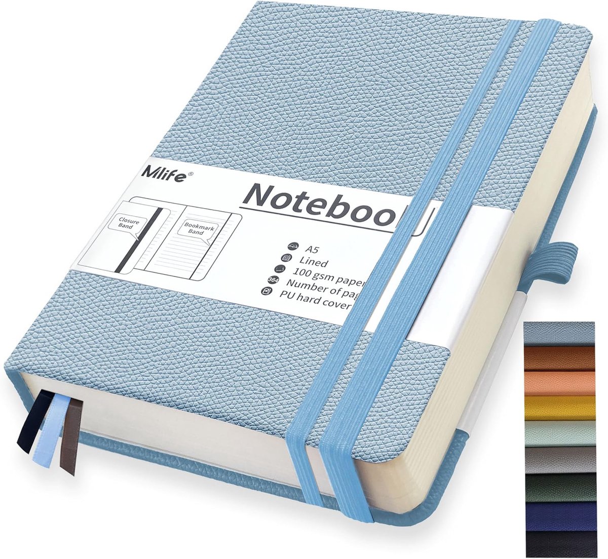 Notitieboek A5 - 360 pagina's - 100g/m² inktbestendig papier - ideaal voor school en kantoor - ShopVlot
