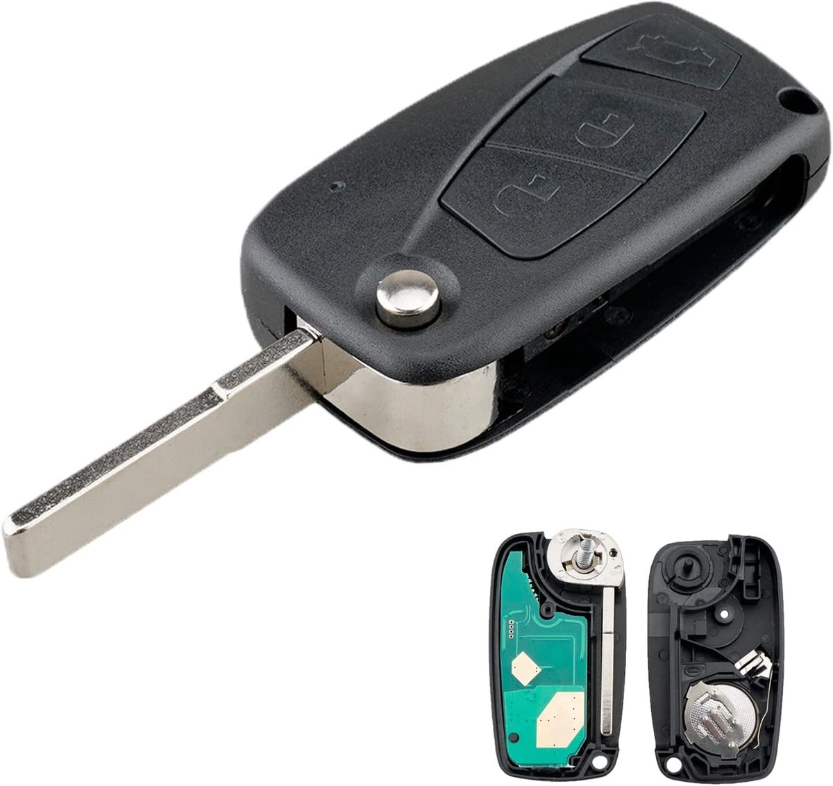 Afstandsbediening Sleutel 3 Knoppen - 433Mhz Frequentie - Geschikt voor Fiat en Peu-geot - Verhoogt Veiligheid - ShopVlot
