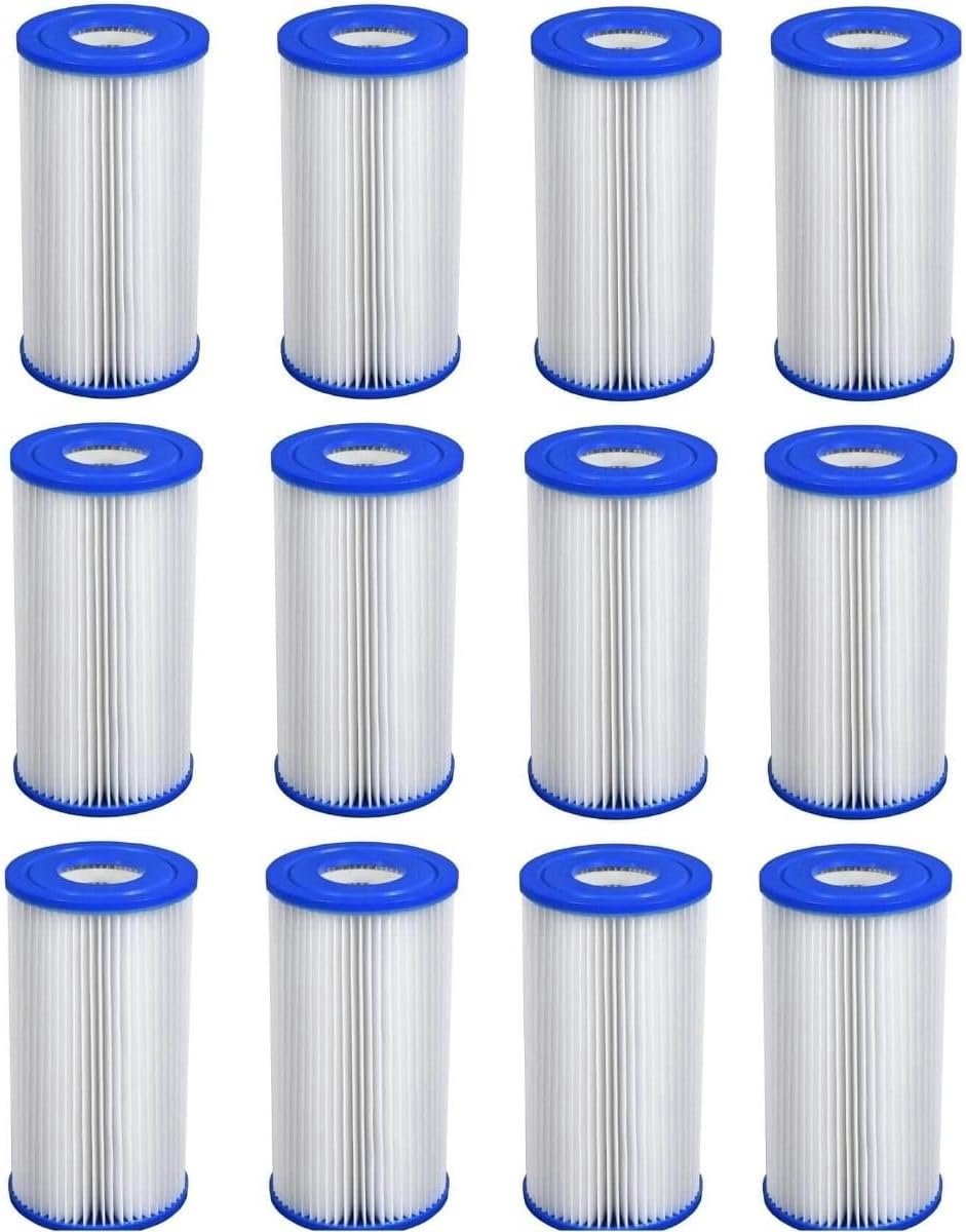 filtercartridge Type A - Set van 12 stuks - geschikt voor standaard zwembadfilterpompen - houdt zwembadwater helder - SnelShoppen