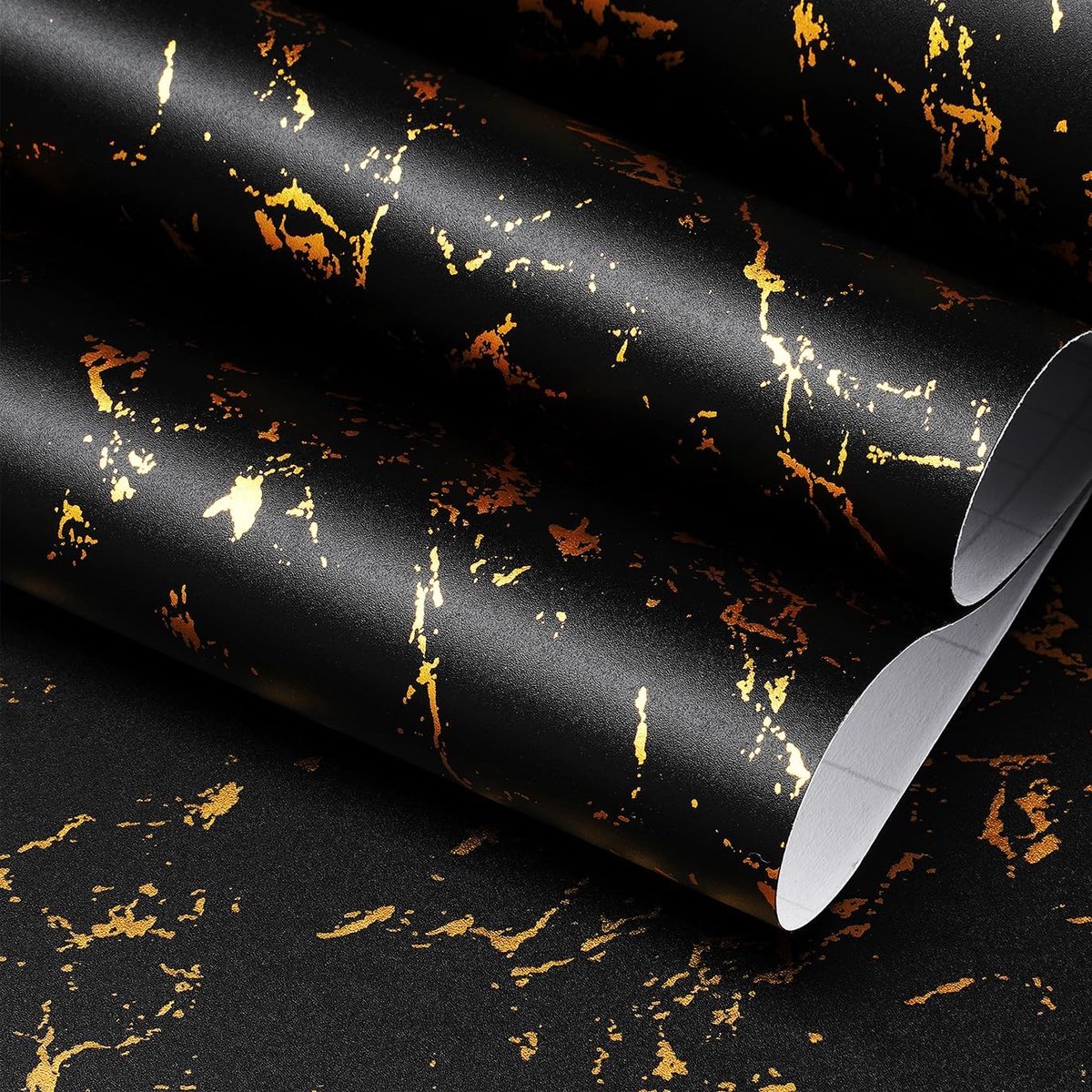 60CM×5M Marmerfolie Zwart Goud Decoratiefolie Meubelfolie Zelfklevend Zwart Goud Keuken Werkblad Zelfklevende Folie Marmerlook