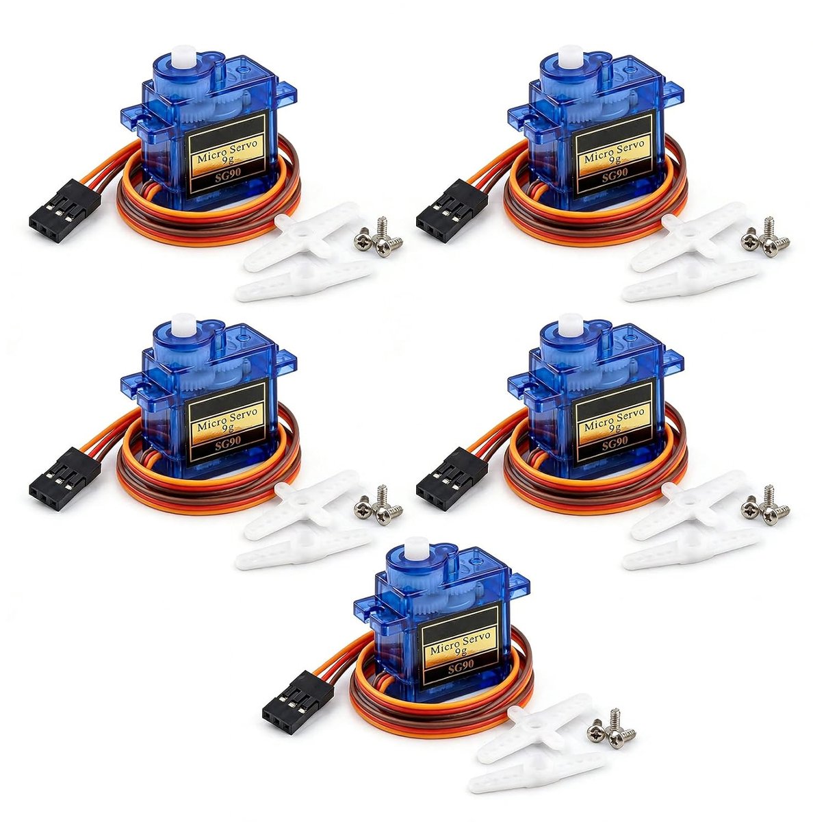 Motoren 9G SG90, mini-micromotoren 180 graden voor RC robots, vliegtuigen, helikopters en vliegende boten, universele compatibiliteit en eenvoudige installatie